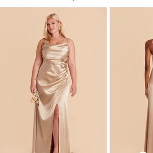 Birdy Grey Gold Satin Maxi Dress